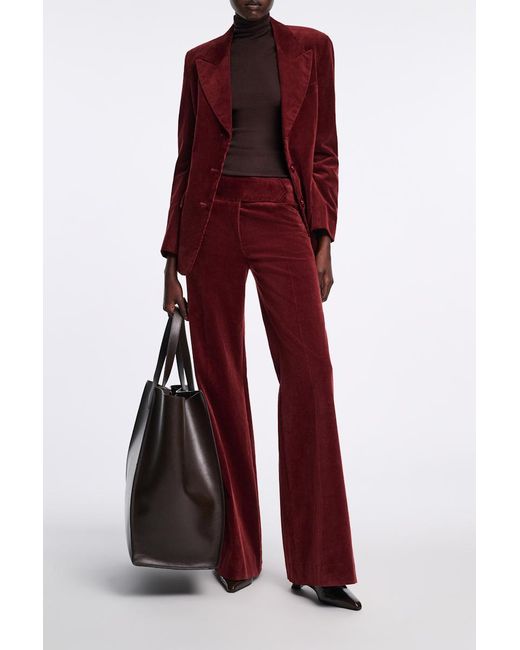 Dorothee Schumacher Purple Flared Corduroy Pants