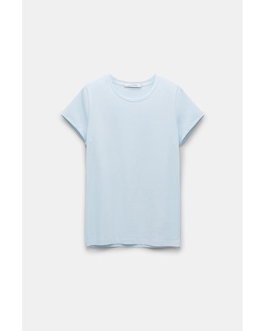 Dorothee Schumacher Blue Round Neck Stretch Cotton T-shirt
