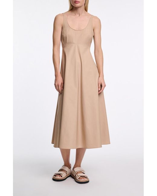 Dorothee Schumacher White Midi-Kleid aus Baumwoll-Popeline mit Tanktop-Ausschnitt