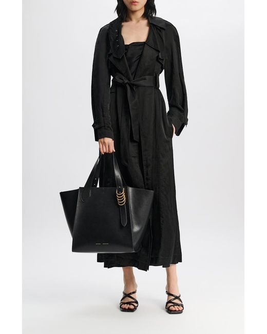 Dorothee Schumacher Black Tote Bag In Soft Calf Leather With D-ring Hardware