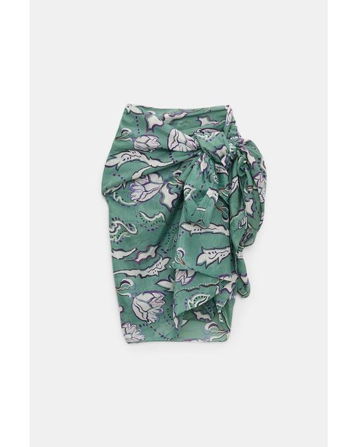 Dorothee Schumacher Blue Pareo aus Baumwolle-Seide Mix mit Signature Print