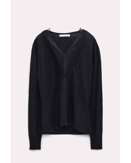 Dorothee Schumacher Black Sweater With Lace Details