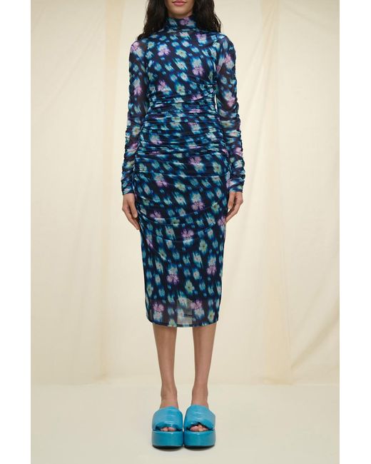 Dorothee Schumacher Blue Neon Floral Print Dress
