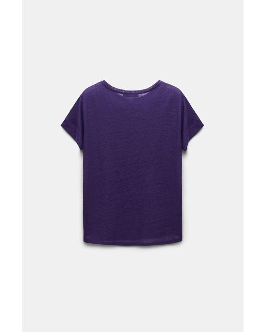 Dorothee Schumacher Purple Round Neck Hemp T-shirt