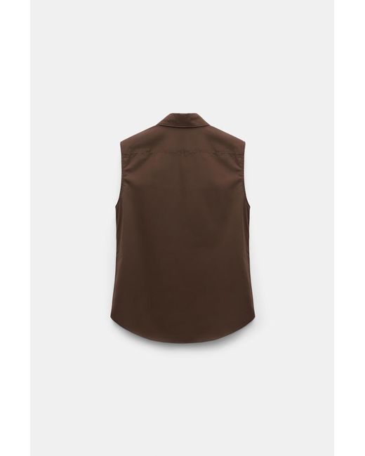 Dorothee Schumacher Brown Von Hand bestickte, ärmellose Bluse