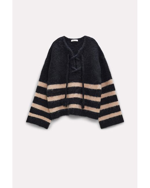 Dorothee Schumacher Black Striped Sweater With Lacing