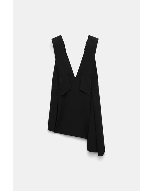 Dorothee Schumacher Black V-Neck Tank Top With Wide Straps