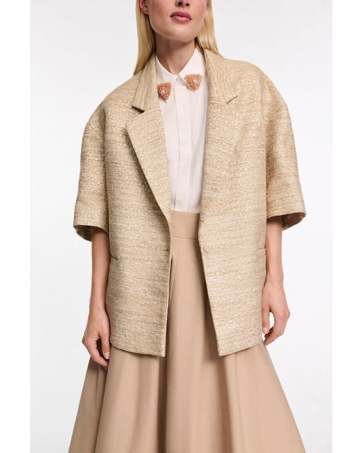 Dorothee Schumacher Natural Kurzmantel aus Lurex-Tweed
