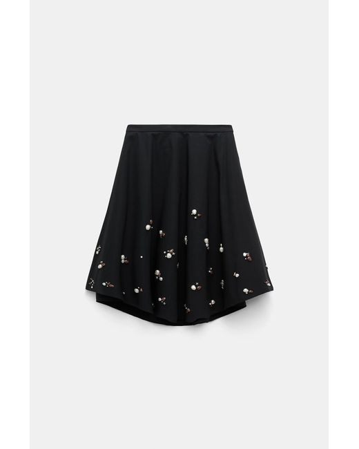 Dorothee Schumacher Black Hand-Embellished Swing Skirt