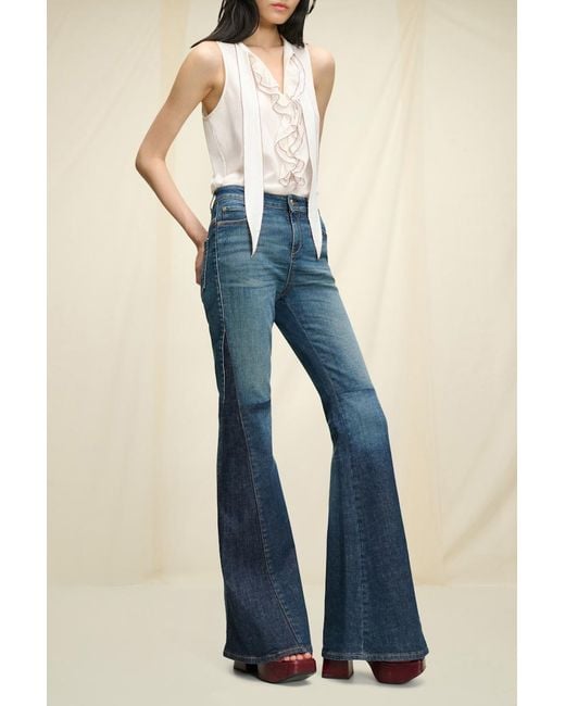 Dorothee Schumacher Blue Flared Jeans With Patches