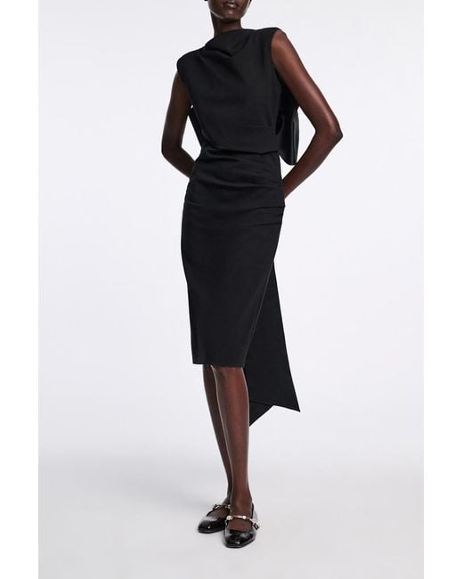 Dorothee Schumacher Black Lightweight Punto Milano Dress With Maxi Bow