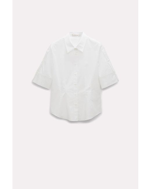 Dorothee Schumacher White Short Sleeve Cotton Poplin Shirt