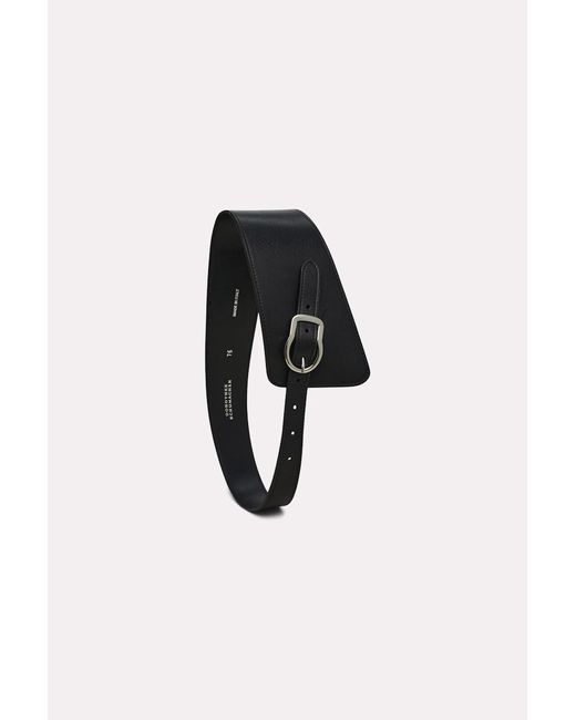 Dorothee Schumacher Black Asymmetric Belt In Smooth Leather