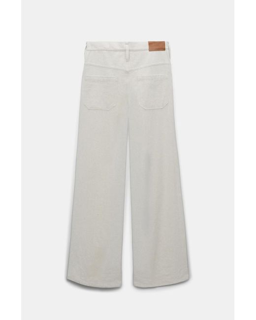 Dorothee Schumacher White Relaxed Cotton Denim-linen Pants