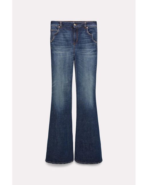 Dorothee Schumacher Blue Extra Long Flared Jeans With Western Details
