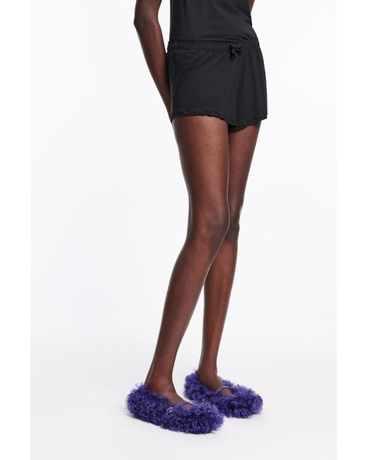Dorothee Schumacher Blue Curly Sheepskin Mary-Janes
