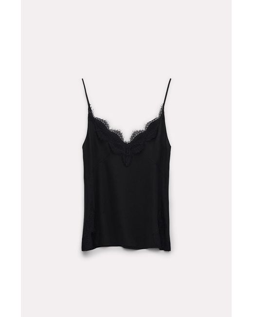 Dorothee Schumacher Black Silk Camisole With Lace