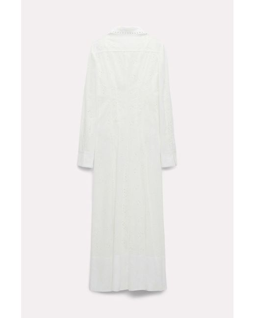 Dorothee Schumacher White Shirtdress In Broderie Anglaise With Studs