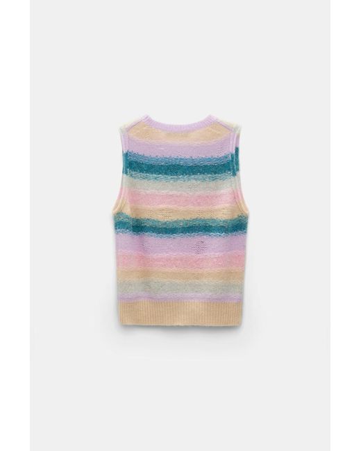 Dorothee Schumacher Blue Extra Soft Cashmere Stripe Shell