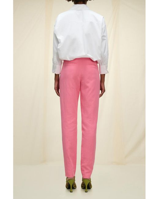 Dorothee Schumacher Pink Lightweight Pants In Cotton-linen