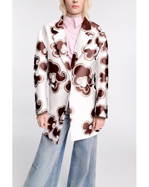 Dorothee Schumacher Multicolor Kurzermantel aus bedrucktem Duchesse-Twill