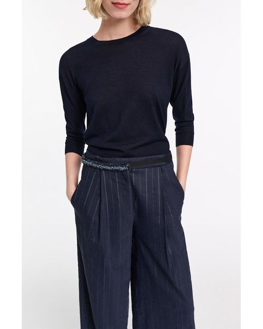 Dorothee Schumacher Blue Pullover With Satin Bows On The Back