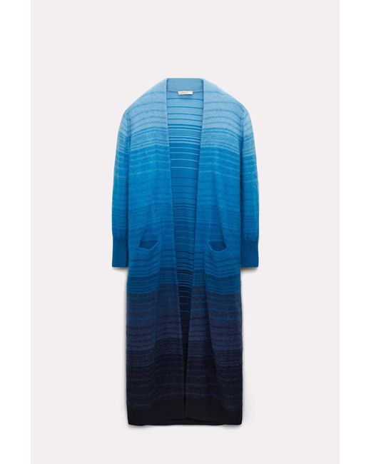 Dorothee Schumacher Blue Color Fade Wool-mohair Cardigan Coat