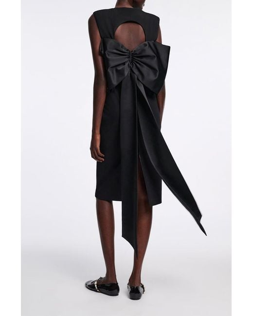 Dorothee Schumacher Black Lightweight Punto Milano Dress With Maxi Bow