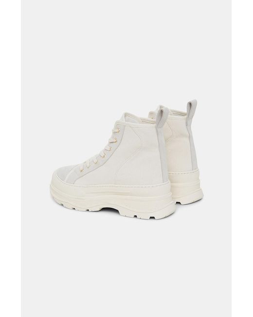 Dorothee Schumacher Natural High-top Cotton And Suede Sneakers