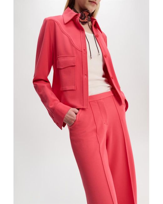 Dorothee Schumacher Red Shirt-jacket In Punto Milano With Western Details
