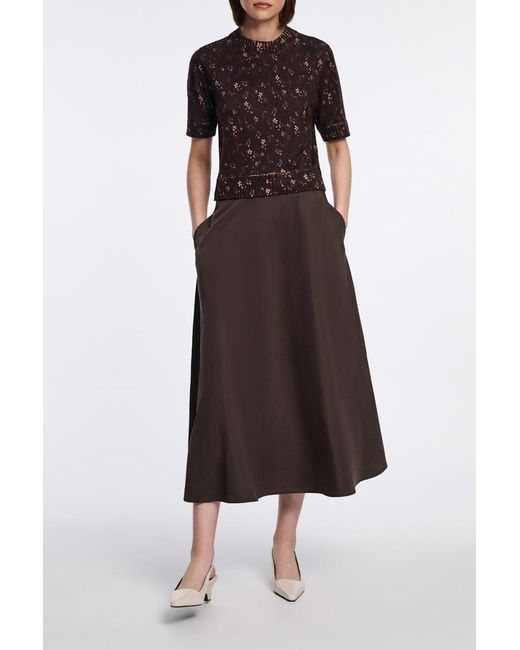 Dorothee Schumacher Brown Rundhalspullover mit Flower-Print