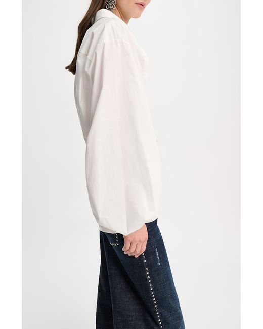 Dorothee Schumacher White Cotton-poplin Shirt With Voluminous Sleeves