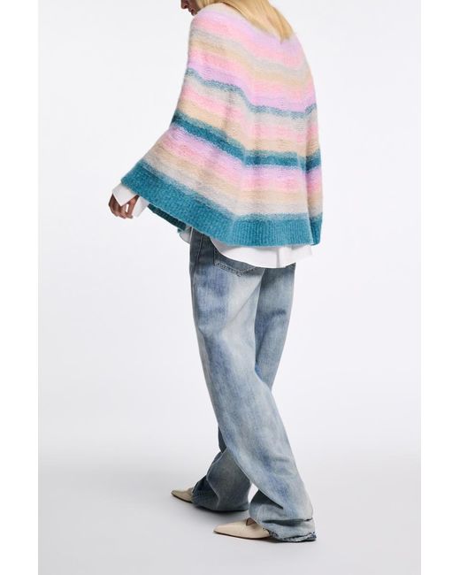 Dorothee Schumacher Multicolor Extra Soft Cashmere Stripe Cape-Cardigan