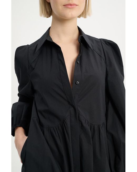 Dorothee Schumacher Black Cotton Poplin Shirtdress
