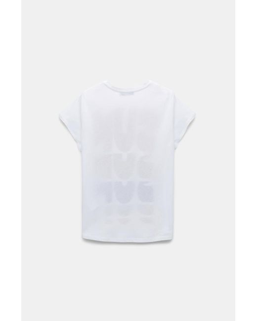 Dorothee Schumacher White Cotton T-shirt With Lettered Sun Print