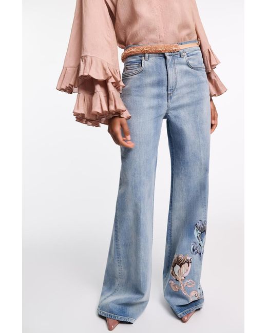 Dorothee Schumacher Natural Bluse aus gestreiftem Seide-Viskose Organdy Voile mit Volants