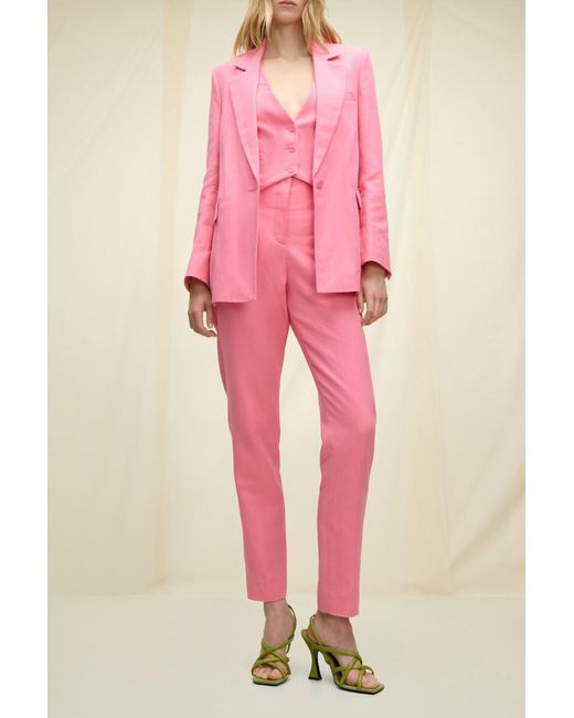 Dorothee Schumacher Pink Lightweight Blazer In Cotton-linen