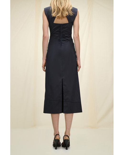 Dorothee Schumacher Black Gathered Seath With Cutout Back In Papertouch Cotton