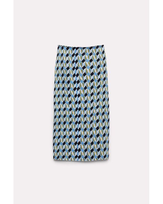 Dorothee Schumacher Blue Graphic Print Smocked Skirt