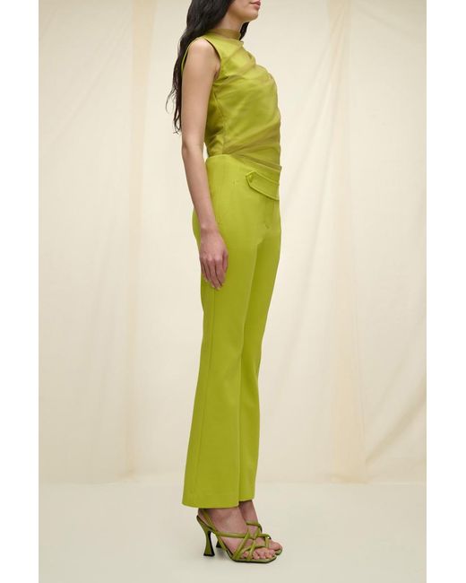 Dorothee Schumacher Green Punto Milano Shell With Tulle Top
