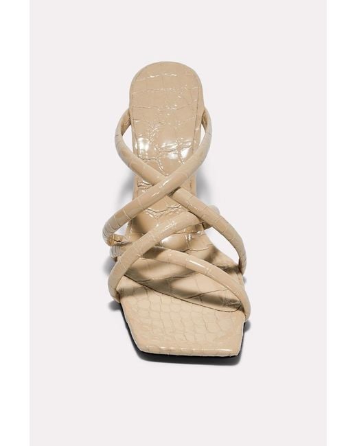 Dorothee Schumacher Natural Square Toe Flared Heel Strappy Sandals
