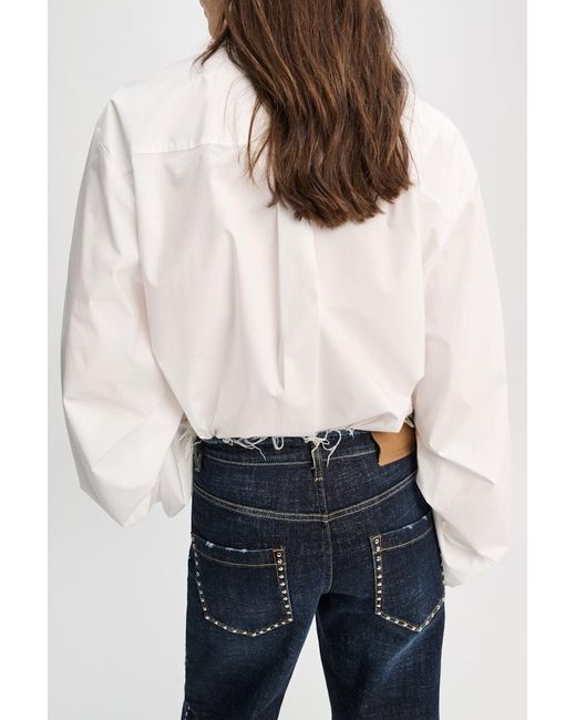 Dorothee Schumacher White Cotton-poplin Shirt With Voluminous Sleeves
