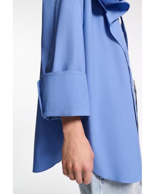 Dorothee Schumacher Blue Cotton Poplin Shirt With Xl Flower