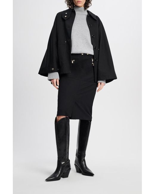 Dorothee Schumacher Black Punto Milano Skirt With Zipper Detailing