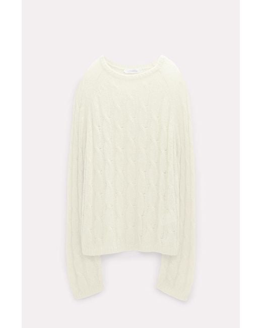 Dorothee Schumacher Natural Transparent Turtleneck Sweater With Cable Pattern