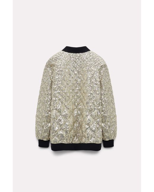 Dorothee Schumacher Natural Oversized Quilted Sequin Jacket