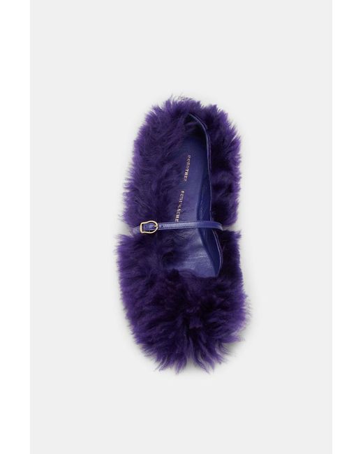 Dorothee Schumacher Blue Curly Sheepskin Mary-Janes