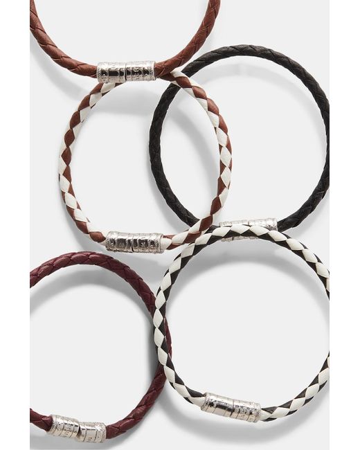 Dorothee Schumacher Multicolor Set Of Three Woven Leather Cord Bracelets