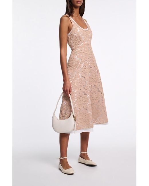 Dorothee Schumacher Natural Midi-Kleid aus Spitze mit Tanktop-Ausschnitt