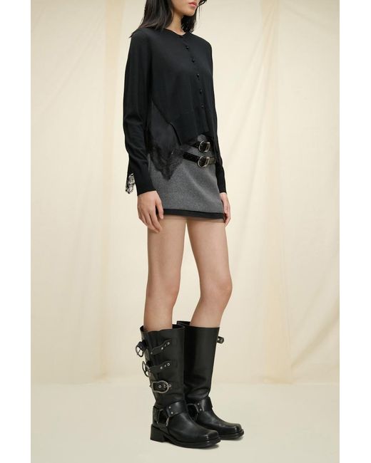 Dorothee Schumacher Black Wool Flannel Mini Skirt
